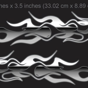 2pc "chaser" Motorcycle Flame Decal Kit - Simulated - 'polished Chrome ...