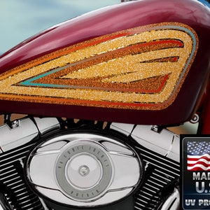 Old School - Orange Cream - 2pc - motorcycle tank side decal set for Harley Davidson sportster chopper bobber