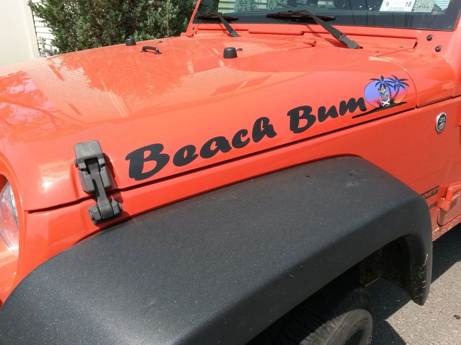 Beach Bum w/ Tiki 2pc vinyl hood decal set For Jeep Etsy