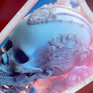 Skeleton &#39;Cotton Candy&#39; - Motorcycle tank Decal - 1pc - Harley Sportster Chopper Bobber Honda Rebel Fury