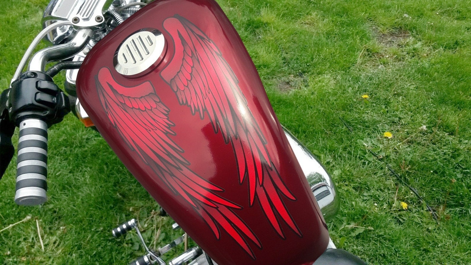 Motorcycle Tank Decals Angel Wings Red For Tank Top Or Sides For 