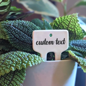 Custom Ceramic Plant Tag | White plant stakes perfect for plant identification and personalized gifts