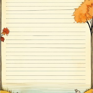 Feuilles de journalisation/papeterie/scrapbooking ligné automne décalé, papiers numériques téléchargement immédiat