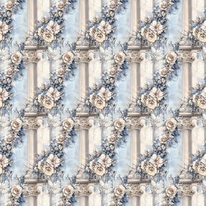 Grandma's Living Room--Selection of Late 20th Century Floral Dollhouse Wallpapers--JPG--Instant Download