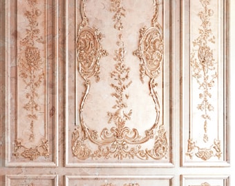 Dollhouse Wallpaper, Carved Marble Panel in Five Colorways--JPG Files--Instant Download