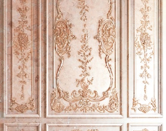 Dollhouse Wallpaper, Carved Marble Panel in Five Colorways--JPG Files--Instant Download