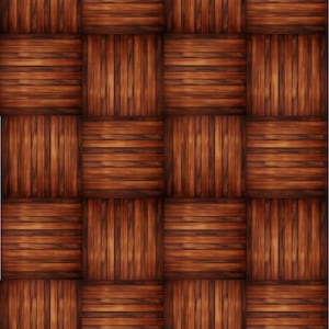 May include: A seamless pattern of dark brown wood planks arranged in a woven pattern. The planks are arranged in a grid pattern, with each plank running perpendicular to the next.