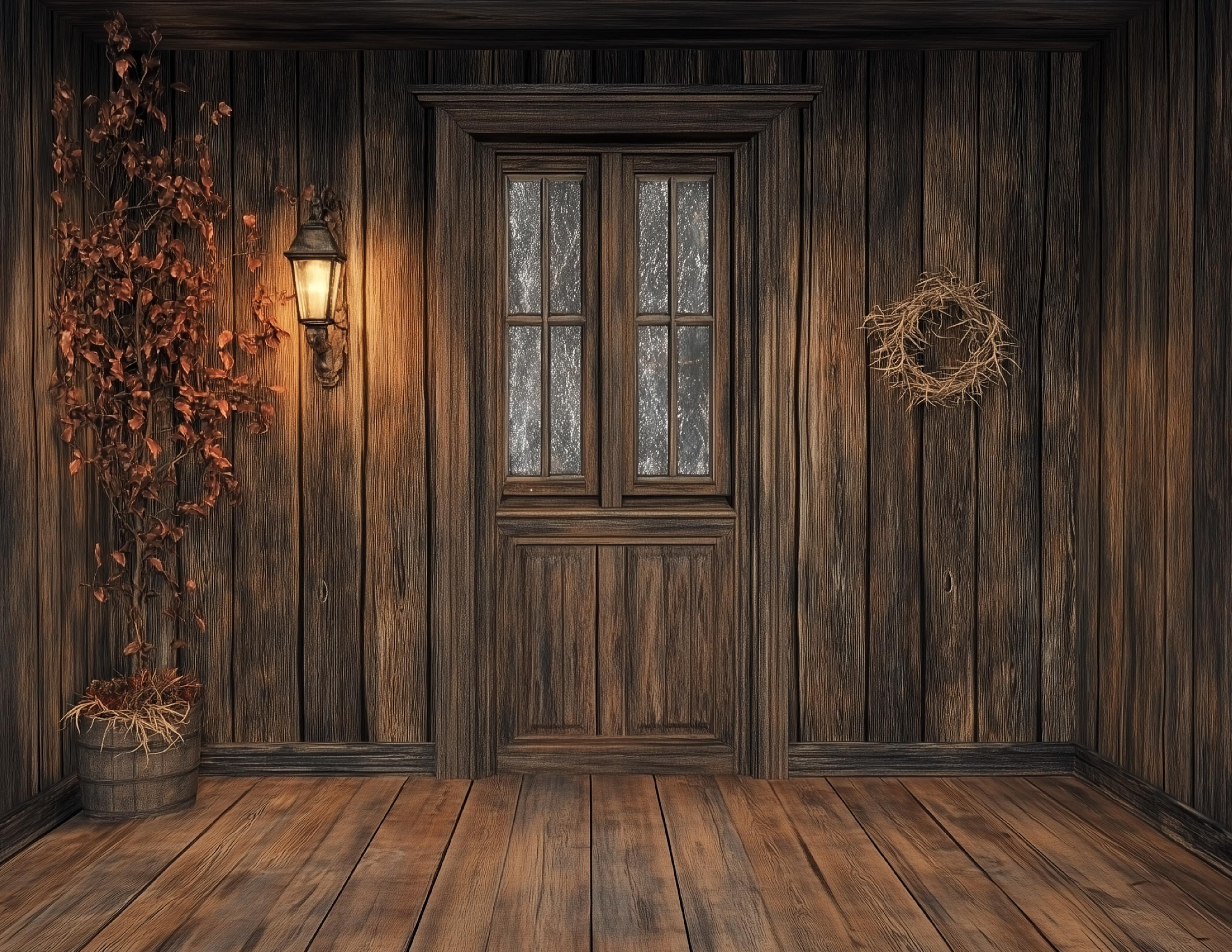 Five Landscape Christmas Winter Barn or Rustic Wall Backdrops ...