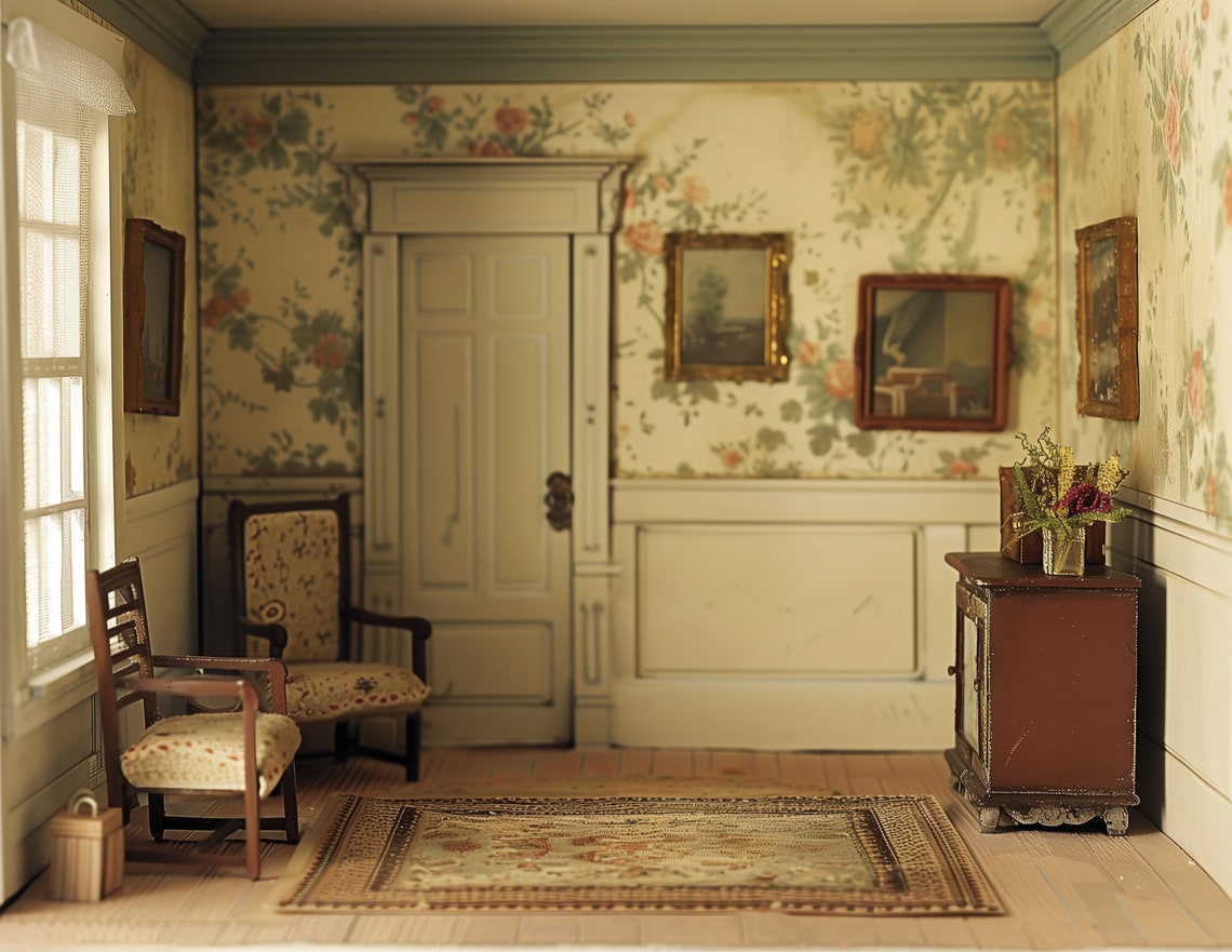 Dollhouse Room Backgrounds for Paper Doll Play, Dioramas, Etc. -jpg ...