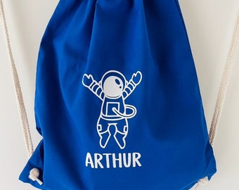 Sac à dos d'astronaute personnalisé avec le nom souhaité I sac de gym astronaute I sac en tissu spatial I sac de sport spatial I coton