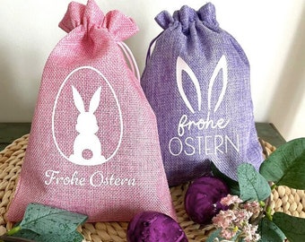 Geschenkbeutel Frohe Ostern mit Osterhase o. Hasenohren I Osterbeutel zum Verschenken  I Ostersäckchen fürs Osternest | Geschenkidee Ostern