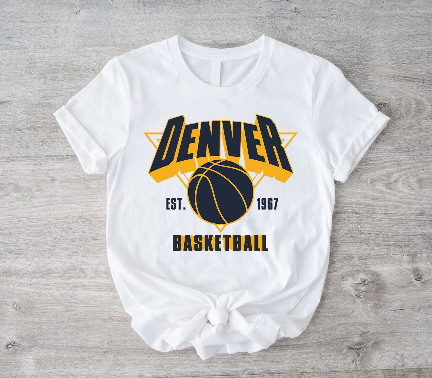 Denver Nuggets Vintage 90s Shirt, Denver Basketball - Ink In Action
