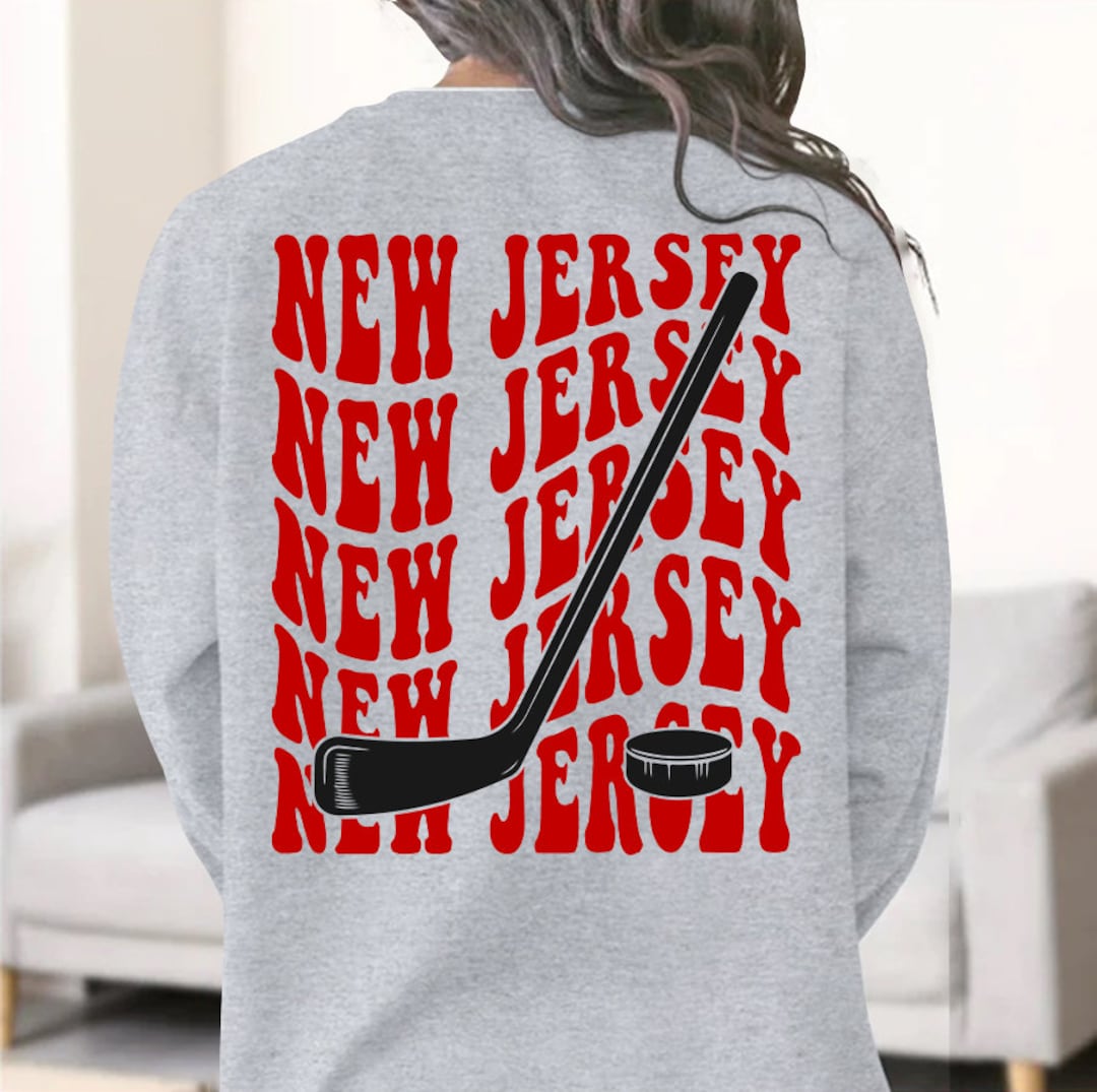 New Jersey Devils NJ Ice Hockey Vintage Crew Sweatshirt - Trends