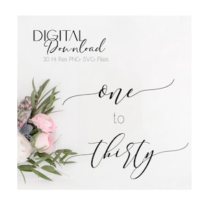 SVG Table Numbers Digital Download | DIY Wedding Table Numbers | Instant Download SVG