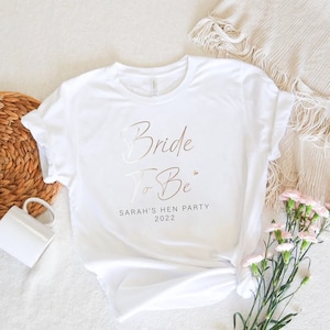 Personalised Hen Party T-Shirts, Bride To Be T-Shirt, Personalised Wedding Gifts, Hen Do Bridal Shower Tops HP-01-d