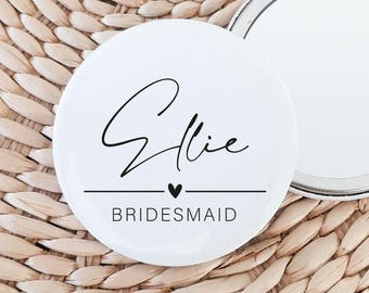 Personalised Pocket Mirror Gift: Bridesmaid Proposal, Hen Party Favor