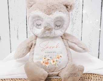 Wild Flowers Personalised Flower Girl Bunny, Personalised Flower Girl Teddy, Gift for Flower Girl, Ring Bearer NM40