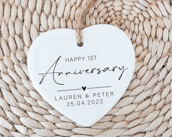 Personalised Anniversary Gift Ceramic Ornament Bauble