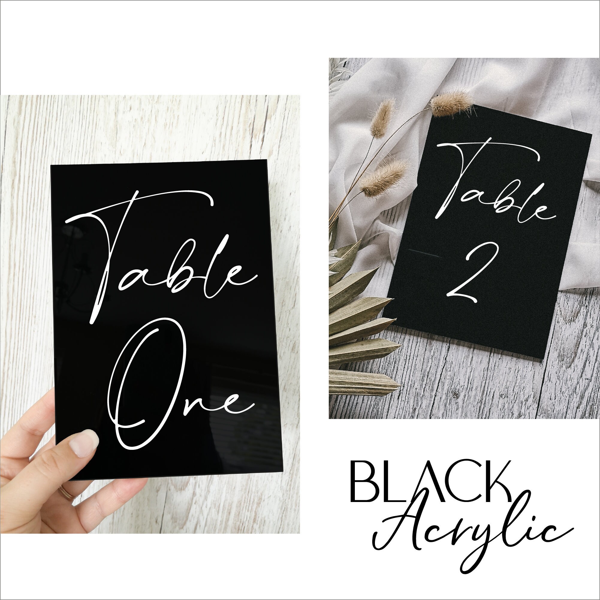 Black Acrylic Wedding Table Numbers Wedding Decor Wedding Etsy