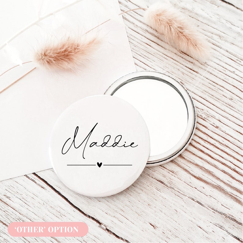 Personalised Pocket Mirror Gift, Bridesmaid, Maid of Honour, Bride, Hen Party, Bridesmaid Proposal, Bridal Shower, Don1 image 5