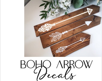 Bohemian Arrow Vinyl Decal Stickers for Signs | DIY Wedding Directional Signs | Wedding Stickers | Gold Silver Rose Gold White Black Decals