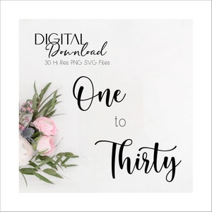 SVG Table Numbers Digital Download | DIY Wedding Table Numbers | Instant Download SVG WSS01