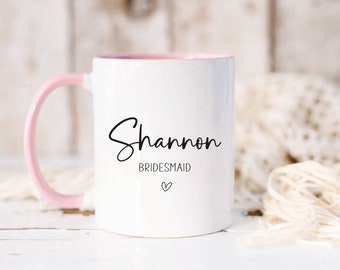 Bridesmaid Proposal Mug, Personalized Bridal Party Gift, Custom Message Coffee Mug, Maid of Honour Gift, Wedding Party Gift