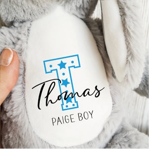 Page Boy Personalised Teddy Gift, Star Initial, Custom Name Plush Teddy Soft Toy STARS01