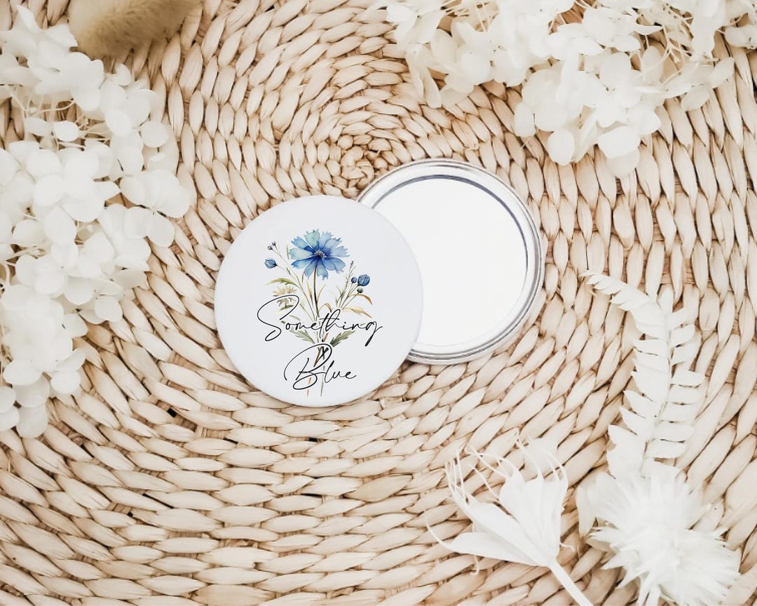 Personalised Something Blue Compact Mirror, Bridal Wedding Gift, Pocket ...