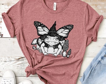 Fairy Grunge Shirt Cottagecore Grunge Fairy Core Mushroom Frog Witch Unisex Shirt Aesthetic Dark Academia Clothing