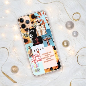Estética jesus cristão colagem caso de telefone inspiração & motivação versículos da bíblia citação iphone 7/8 x/xs 11 12 13 mini pro max