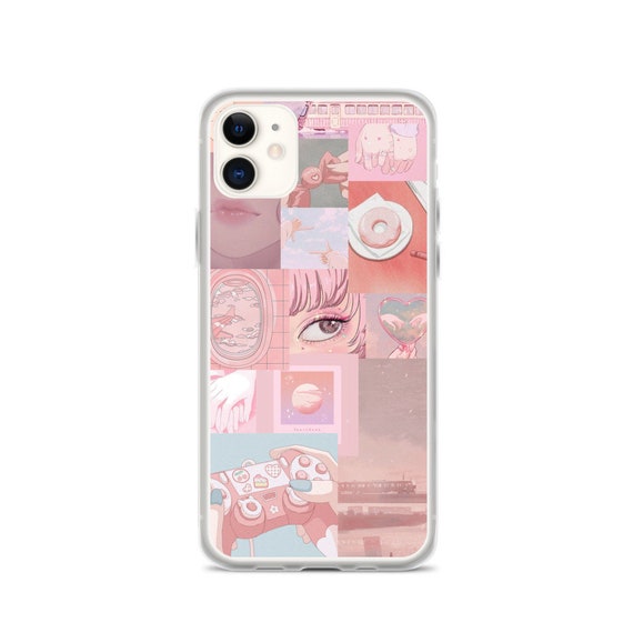Cute Anime Aesthetic Collage Phone Case Girly Pink Pastel