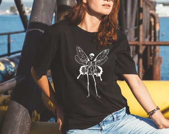 Grunge Fairycore Skeleton Shirt Fairy Skeleton Graphic Unisex Tee