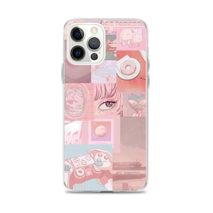 Cute Anime Aesthetic Collage Phone Case Girly Pink Pastel Otaku Japan iPhone 7 8 11 12 Pro Max Mini SE XR Case