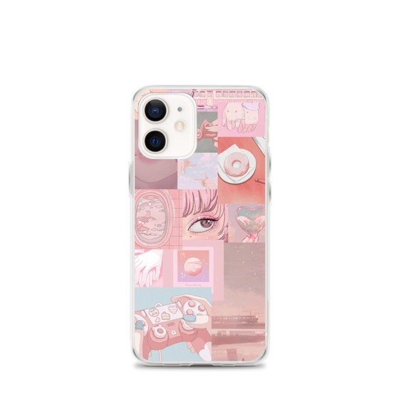 Cute Anime Aesthetic Collage Phone Case Girly Pink Pastel