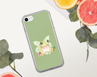 Cottagecore Frog Phone Case Aesthetic Fairycore Frog With Mushroom iPhone 7/8 Plus X XS 11 12 13 Mini Pro Max Case