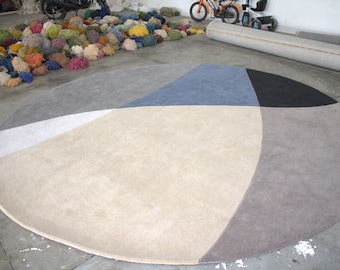Round multicolor Hand-Tufted 100% Wool Area Rug for home,living room,guest room,bedroom,kids room/3ft,4ft,5ft,6ft,7ft,8ft,9ft,10ft.