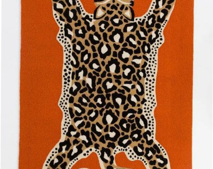 HAND TUFTED CARPET - Leopard Hand Tufted, Modern Design Carpets, Hand Tufted Carpet, Leopard Skin Carpet, Silk Rug Carpet, Home Decor Carpet