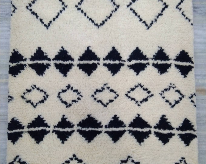 Beni ourain rug, Authentic Moroccan rug, Berber carpet, Genuine Wool rug, Handmade rug, Beni ourain style, Area rug, Tapis berbere, Teppich