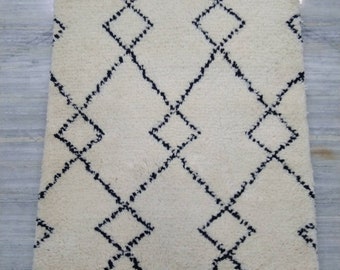 Beni ourain rug, Authentic Moroccan rug, Berber carpet, Genuine Wool rug, Handmade rug, Beni ourain style, Area rug, Tapis berbere, Teppich