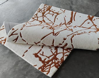 Wool Area Rug Hand Tufted: Abstract Design, Vibrant Yarn, 8x10