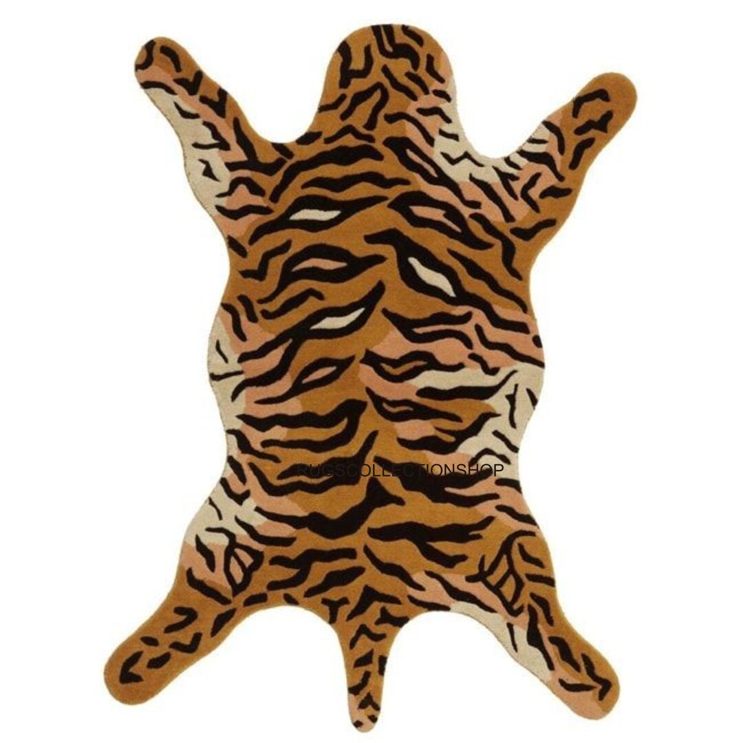 HAND TUFTED CARPET Yellow and Black Carpet Tibetan Tiger Etsy