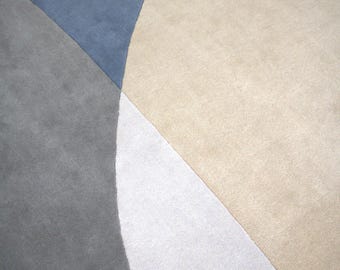 Round Tufted Rugs | 8ft Circular Rug | Multicolor Wool Area Rug | Modern Round Rug | Geometric Design Rugs for Living Room and Bedroom
