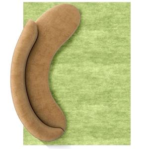 Textured Green Wool Area Rug: Modern Hand Tufted Carpet