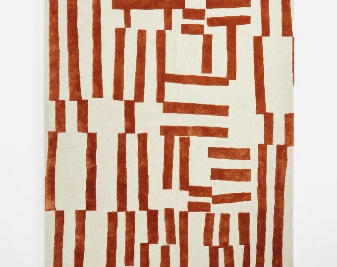 Modern Rug/ Arts Rug/ Home Decor Rug/ Salon Rug/Hand-Tufted Rug/ Modern Rugs for living room/ Rug for bedroom/ White rug/ Etsy Rug Floor Rug