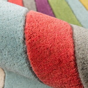 Hand Tufted Multicolor Rug | 8x10 Area Rug | Modern Wool Rug | Vibrant Color Rug | Soft Plush Rug | Boho Colorful Rug for Living Room.