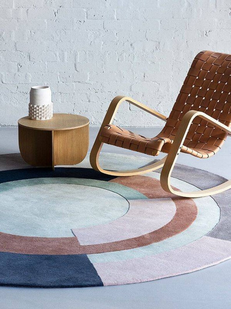 Buy 124 Round Handtufted Wool Area Rug for Home Decorative