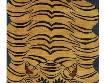 Dywan Tiger 10x14: duży dywan do medytacji, akcent w stylu art déco