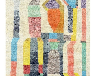 Moroccan rug , Beni Ourain rug , Authentic Handmade Moroccan Rug Soft Wool Rug
