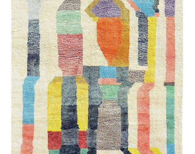 Moroccan rug , Beni Ourain rug , Authentic Handmade Moroccan Rug Soft Wool Rug